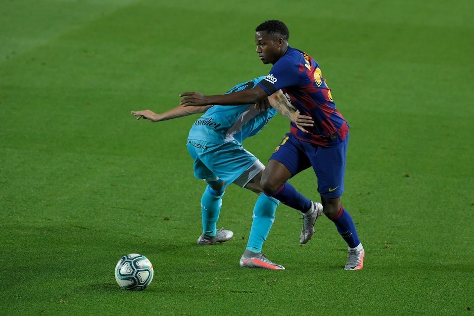 Ansu Fati marcó el primer gol del Barcelona ante Leganés. (Foto: AFP)