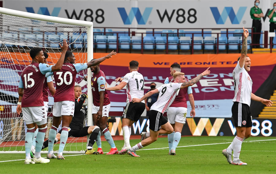 Sheffield United reclamó el error arbitral ante Aston Villa. (Foto: AFP)