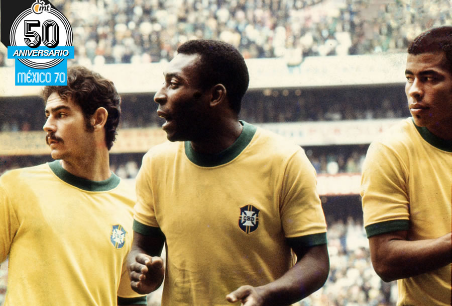 Rivelino junto a Pelé y Jairzinho en México 1970. (Foto: Mexsport)
