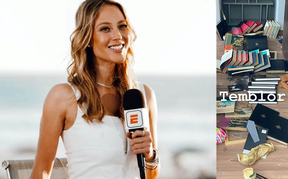 Vanessa Huppenkothen compartió imágenes de grietas en el techo de su vivienda. (@VaneHupp)
