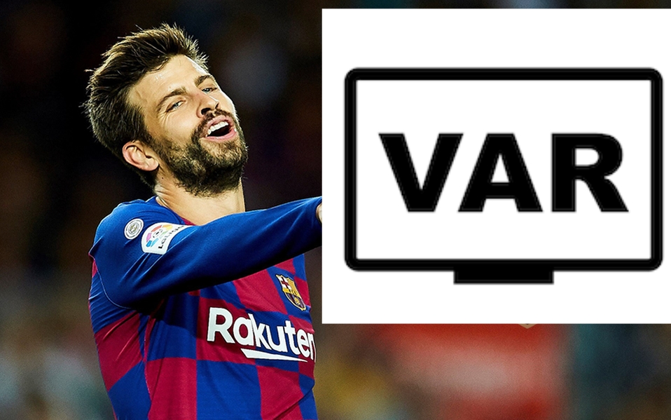 Gerard Piqué y su burla al VAR en pleno partido del Barcelona (FOTO: AFP)