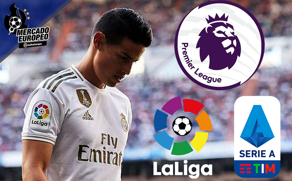 Hay tres clubes de la Premier, uno de LaLiga y otro de la Serie A que buscan fichar a James Rodríguez. (EFE)