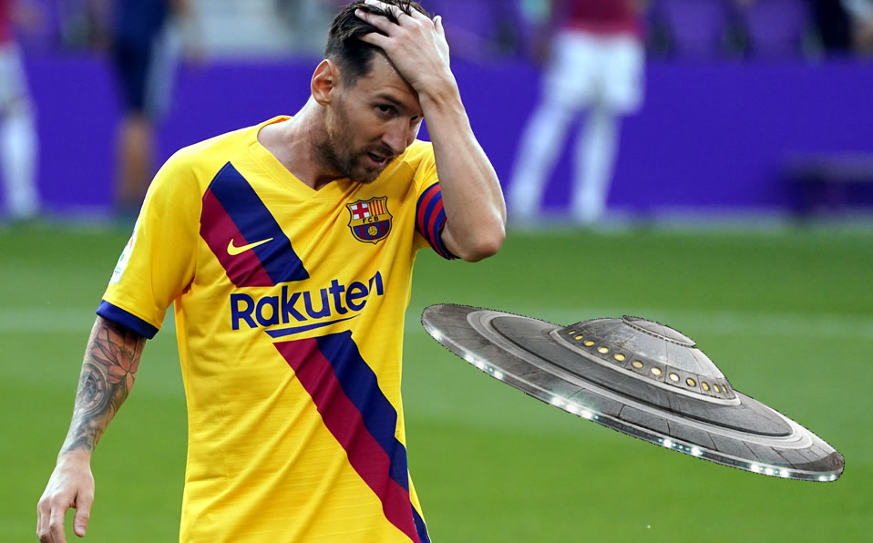 El video de Messi siendo secuestrado por un OVNI se hizo tendencia. (AFP)