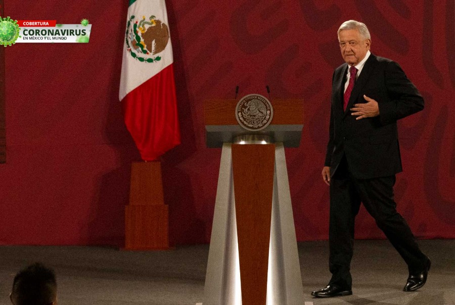 AMLO, en conferencia de prensa.