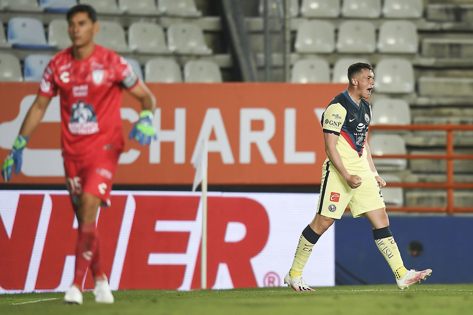 Federico Viñas marcó el primer gol del América en el Guard1anes. (Foto: Imago7)
