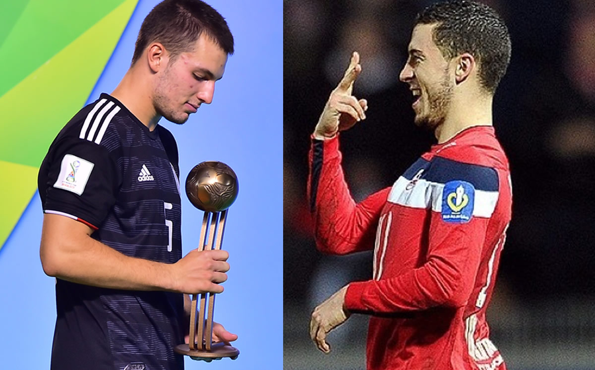 Pizzuto disputó el Mundial Sub-17 Brasil 2019 con México; Hazard jugó para el Lille antes de pasar el Chelsea. (Fotos: Mexsport / AFP)