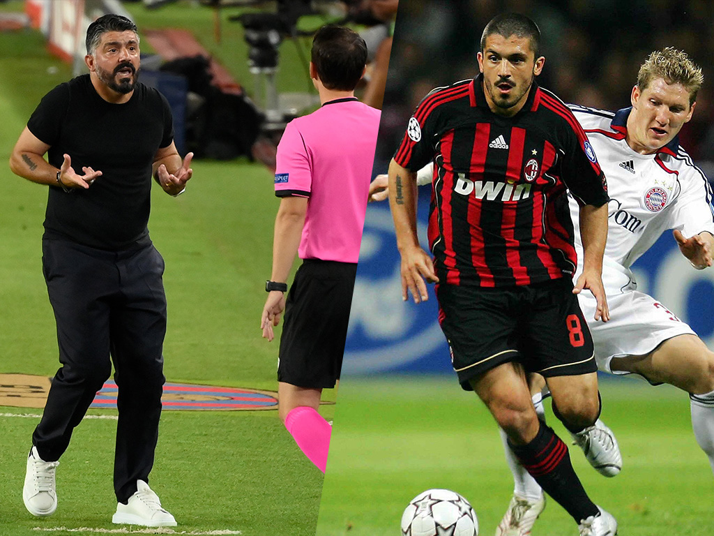 Gennaro Gattuso, hoy con el Napoli, en su momento dirigió al Milan, donde se hizo figura todo pulmones. (AFP | Mexsport)