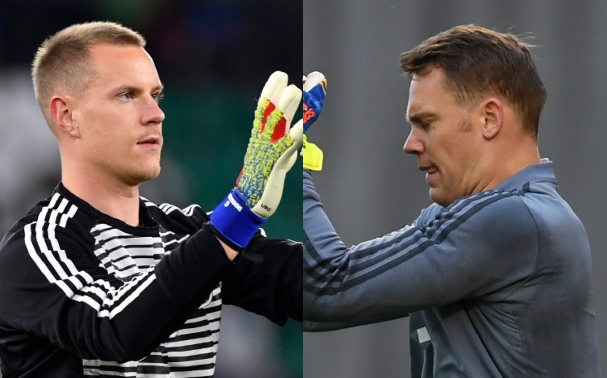 André Ter Stegen y Manuel Neuer, frente a frente. Fotos: AFP