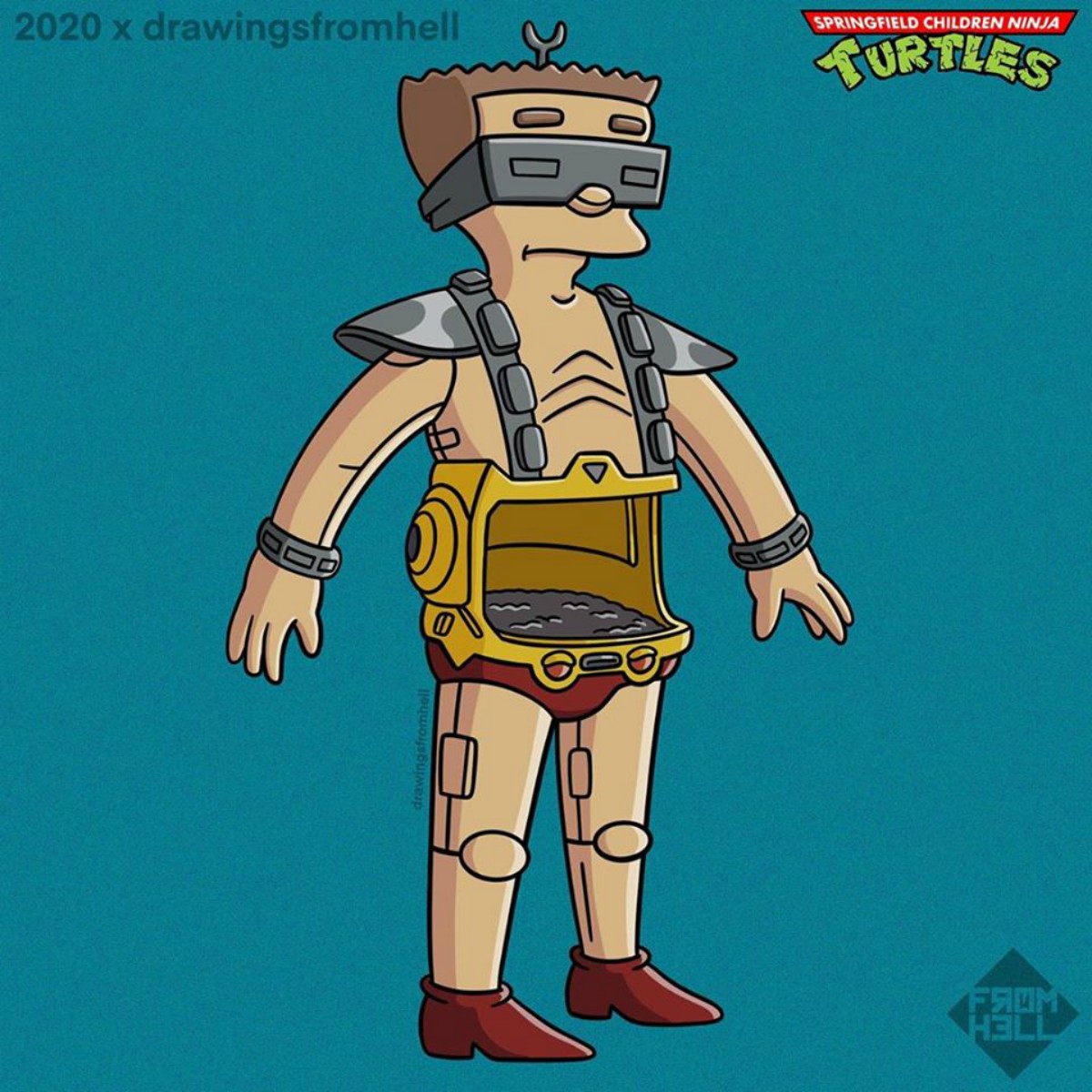 Smithers como el robot de Krang (Bangerang) (Instagram: @Drawingsfromhell)
