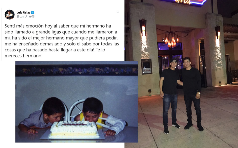 Luis Urías feliz porque su hermano llega a MLB