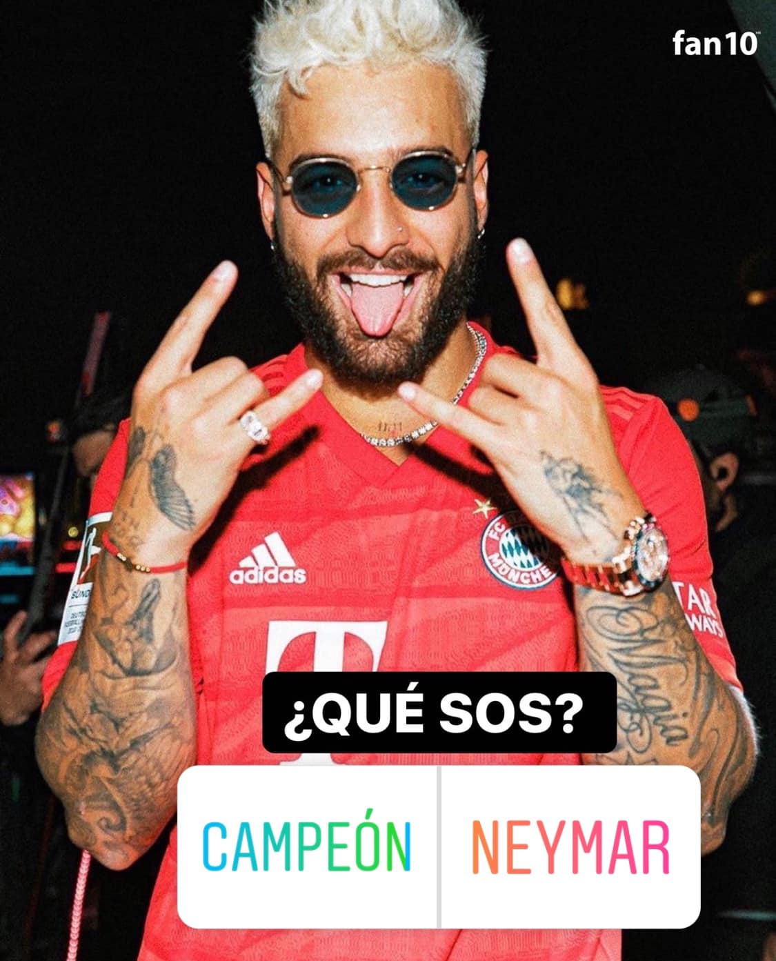 Maluma Baby anduvo con la del Bayern bien puesta... Karma le dicen.