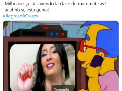 ¡Epa, Milhouse! Hoy lunes había que estar pendiente a las clases académicas.