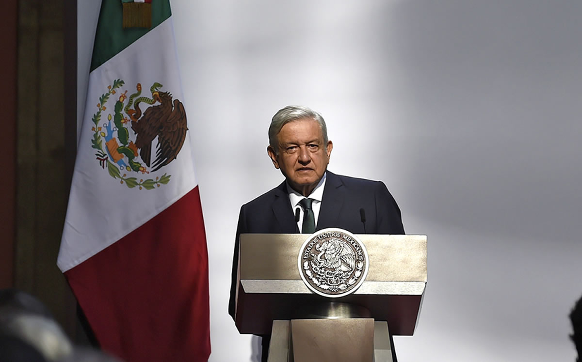 Durante el Informe en Palacio Nacional. (AFP)