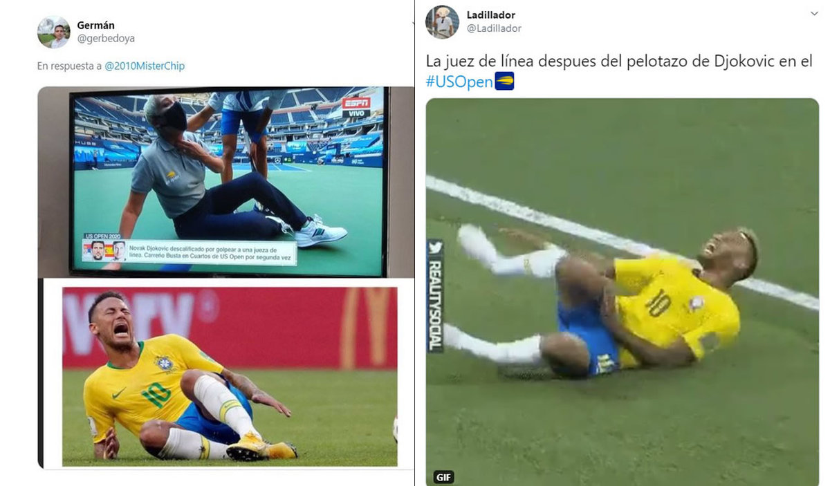 Djokovic expulsado del US Open por jueza que es mamá de Neymar - MEMES