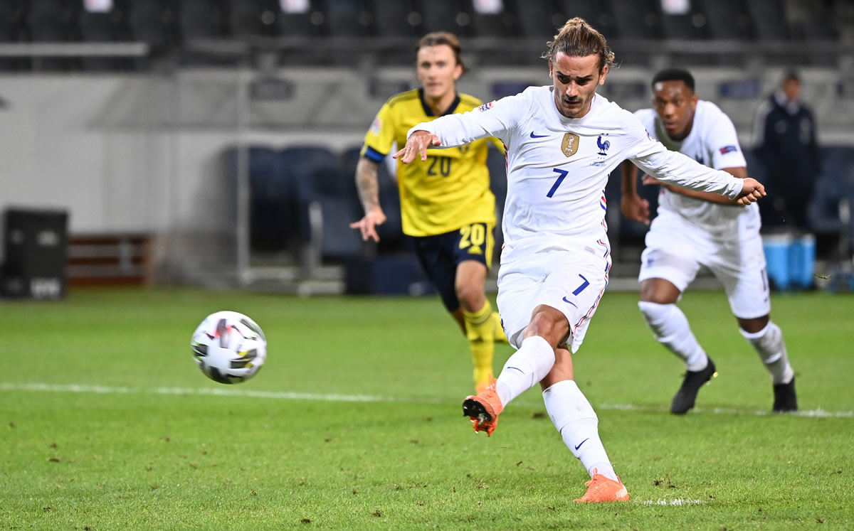 Griezmann falló un penal con la Selección de Francia ayer ante Suecia. (Foto: AFP)