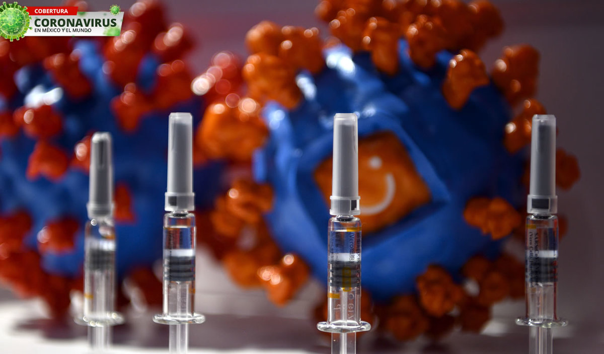 La vacuna contra el coronavirus presentada en la Feria Comercial de Beijing, China. (AFP)
