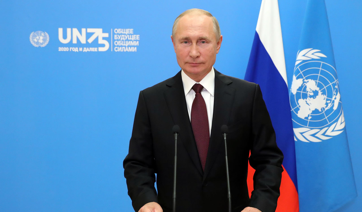 Vladimir Putin compareció digitalmente ante la Asamblea General de la ONU, a quienes ofreció su vacuna gratis. (AFP)