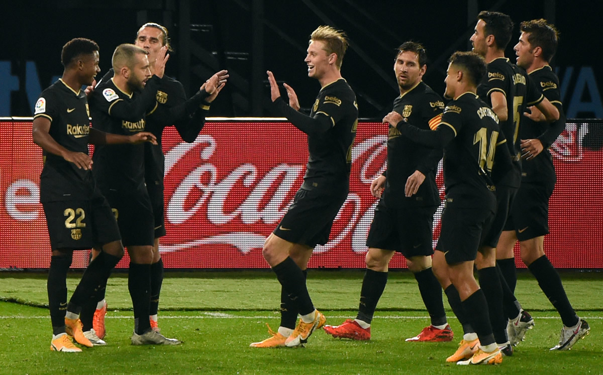 Ansu Fati volvió a marcar gol con Barça...¡y festejó como Cristiano! (AFP)