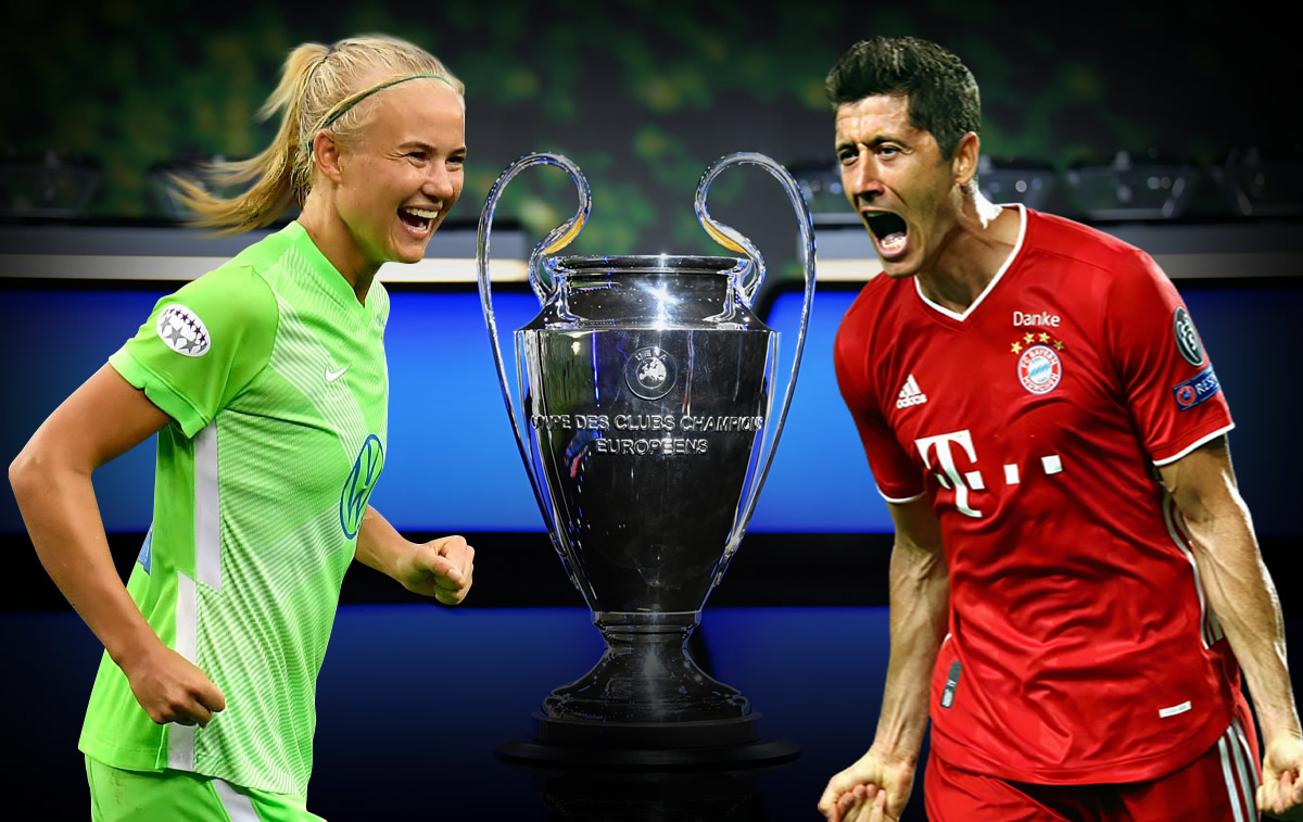 Lewandowski y Pernille Harder, los mejores jugadores de la UEFA (FOTO: AFP)