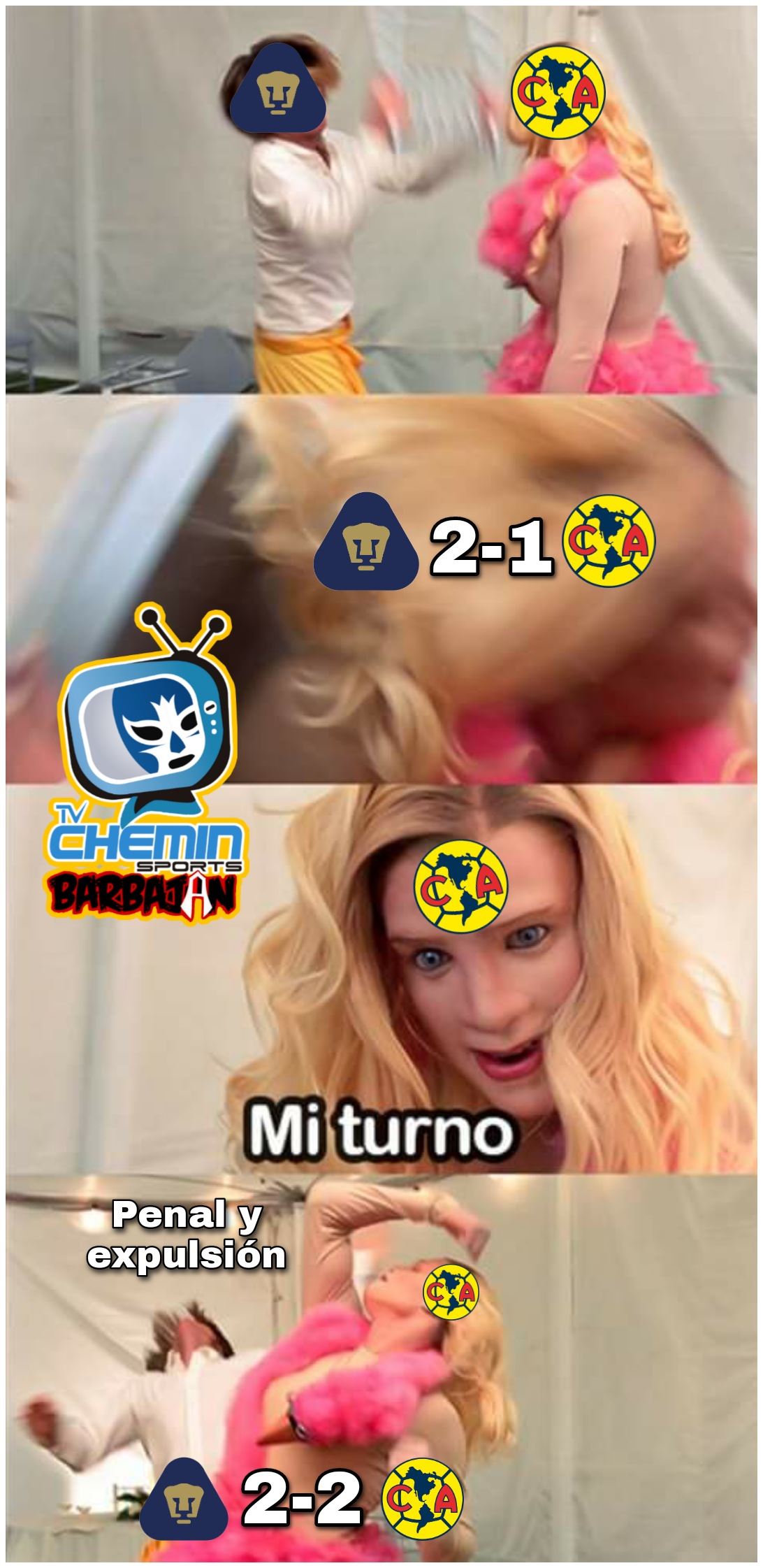 América solamente gritó "¡Ayuda!" y todos salieron en su rescate.