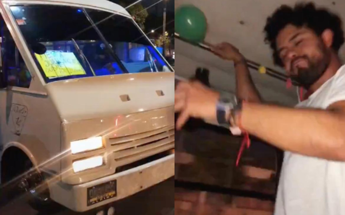 Un usuario de TikTok realizó su fiesta de cumpleaños en un microbus de la CDMX (Foto: don_gardenio)