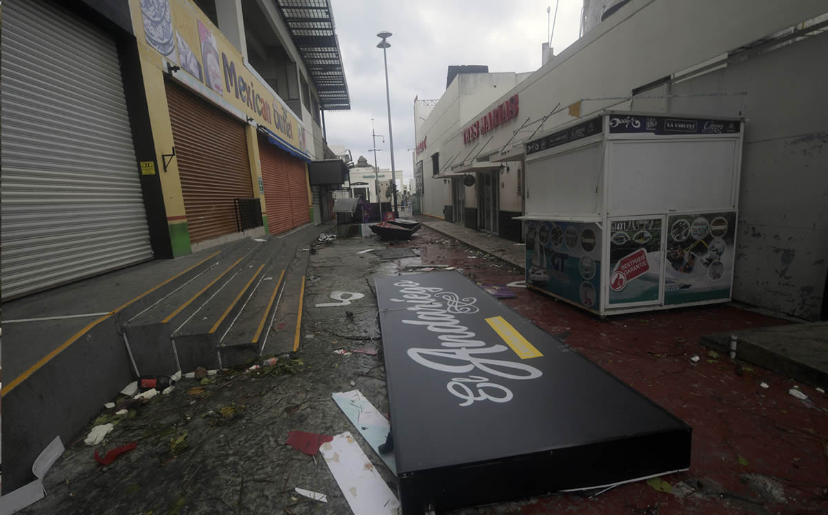 Los vientos batían las palmeras, muchas de las cuales terminaron en el suelo. (AFP)
