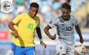 El brasileño Rodrygo y el argentino Alexis Mac Allister, de los jóvenes destacados en Conmebol. Foto: AFP