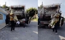 Basureros luchan en su camión y la AAA ya los busca