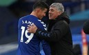 James Rodríguez y Carlo Ancelotti llevan con buen paso al Everton. Foto: AFP