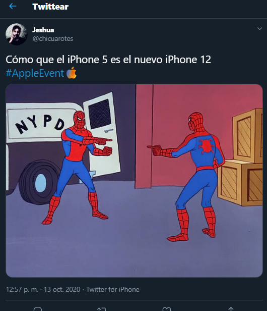 Nunca mejor aplicado el meme de Spider-Man con los iPhone.