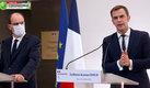 El gobierno francés ofrece una conferencia de prensa para hablar de la segunda ola del coronavirus. (AFP)