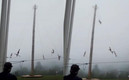 En volador de Papantla se encontraba en una fiesta patronal en Acaxochitlán. (FOTO: Captura)
