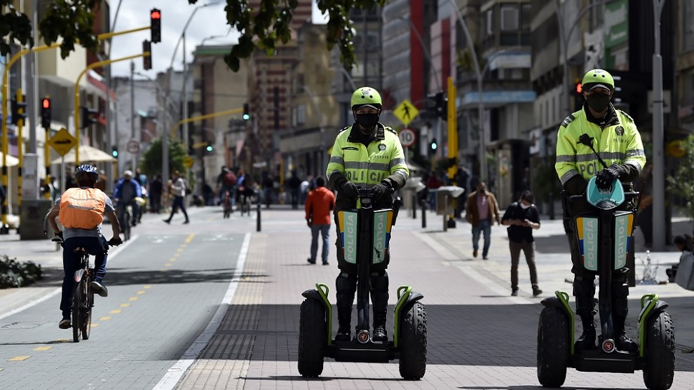 Las calles de Bogotá, Capital de Colombia durante la Pandemia de covid-19. Foto: AFP