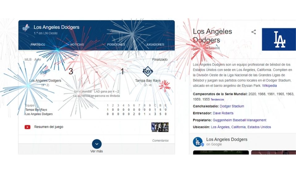 Google se une al festejo de los Dodgers por el campeonato en la MLB
