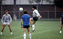 Maradona y la Albiceleste de 1986 en las instalaciones de Coapa. (Foto: Mexsport)