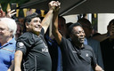 Pelé no se podía quedar afuera de la celebración por los 60 años de Maradona (FOTO: Twitter)