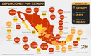 Muertos por estado en México.