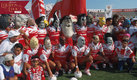 Toros Neza, el equipo mexicano que se hizo popular por sus máscaras y peinados exóticos. (Mexsport)