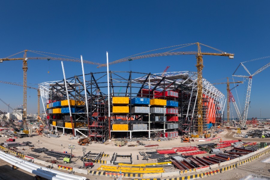 El Estadio Ras Abu Aboud se encuentra en la fase final de construcción. FOTO: Embajada de qatar.