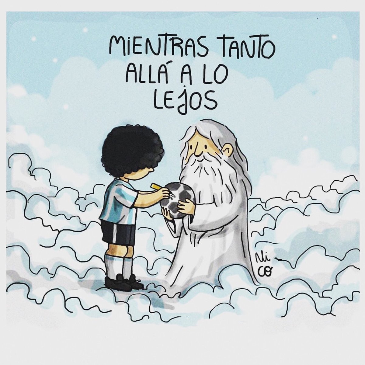 Fotos: La muerte de Maradona tratada de forma artística.