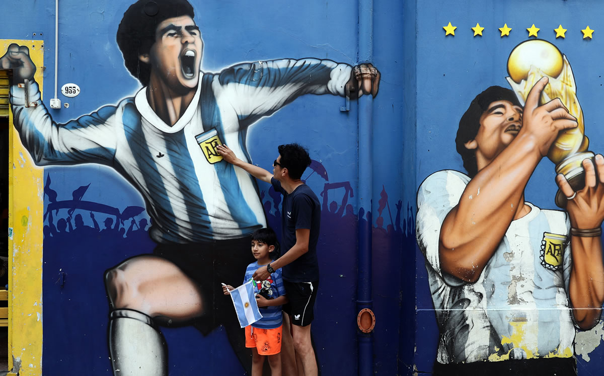 Murales de Maradona.  (AFP)