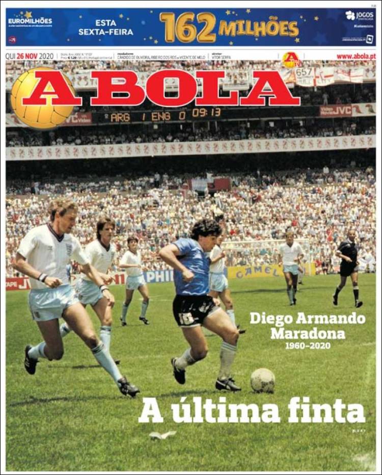Así lucen las portadas desde Latinoamérica hasta Europa tras la muerte de Maradona.