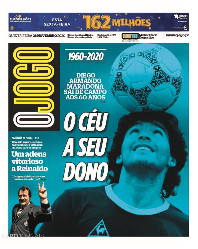 Así lucen las portadas desde Latinoamérica hasta Europa tras la muerte de Maradona.