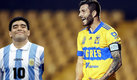 La cuenta de Twitter de Tigres compartió el nuevo tatuaje de Gignac por Maradona. (Mexsport)