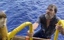 Este fue el momento en que la Guardia costera rescató al hombre de 62 años. Foto: USCGSoutheast