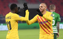 Braithwaite y Dembelé dieron un buen juego ante Ferencvaros. (Foto: AFP)