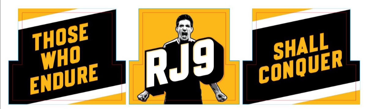 Con los colores de los Wolves y su imagen en caricatura