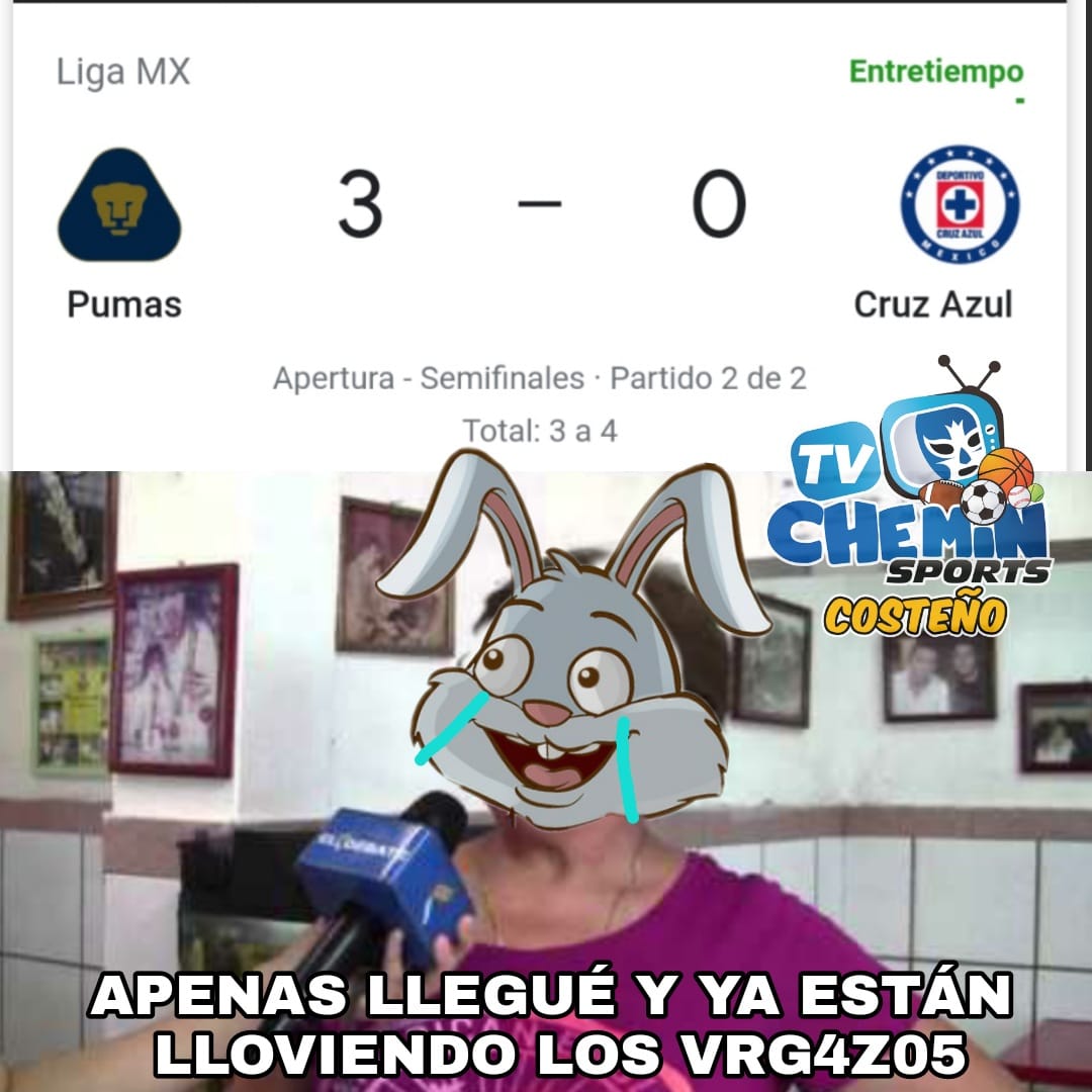 Los memes de la máxima Cruzazuleada de la historia; dejaron ir un 4-0 ante Pumas.