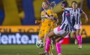 La delantera de Tigres recibió tremendo pisotón y la silbante ni sus luces. Foto: Mexsport.