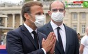 El presidente francés, Emmanuel Macron, alienta el uso de cubrebocas. Foto: AFP